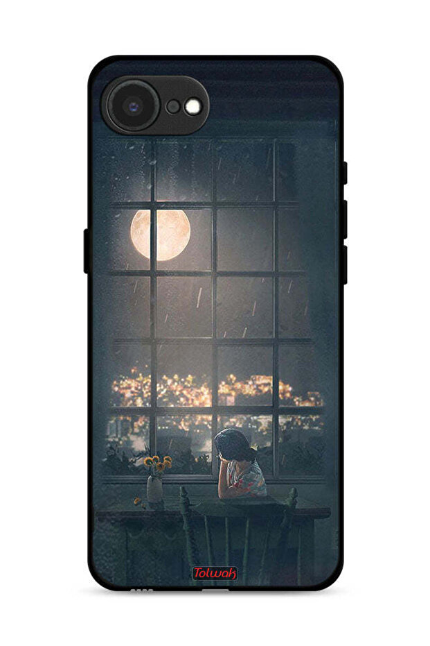 غطاء حماية لجهاز Apple iPhone 16e بتصميم منظر القمر