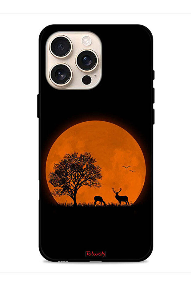 غطاء حماية لجهاز Apple iPhone 16 Pro بتصميم فن القمر المسائي