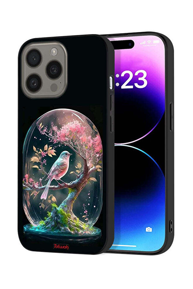غطاء حماية لجهاز Apple iPhone 15 Pro Max بتصميم Bird In Jarr