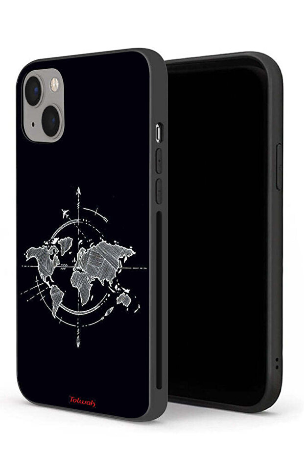 جراب حماية لجهاز Apple iPhone 13 mini بتصميم فن البوصلة