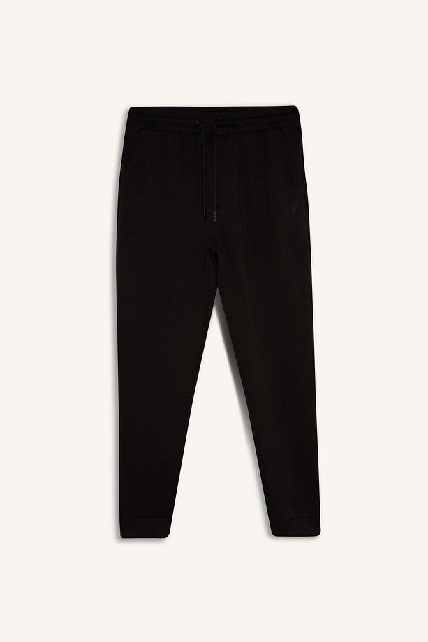 Z9112 Siyah DeFactoFit Slim Fit Sporcu İnce Jogger Eşofman Altı Dar Kesim Skuba Dalgıç Kumaş - 8