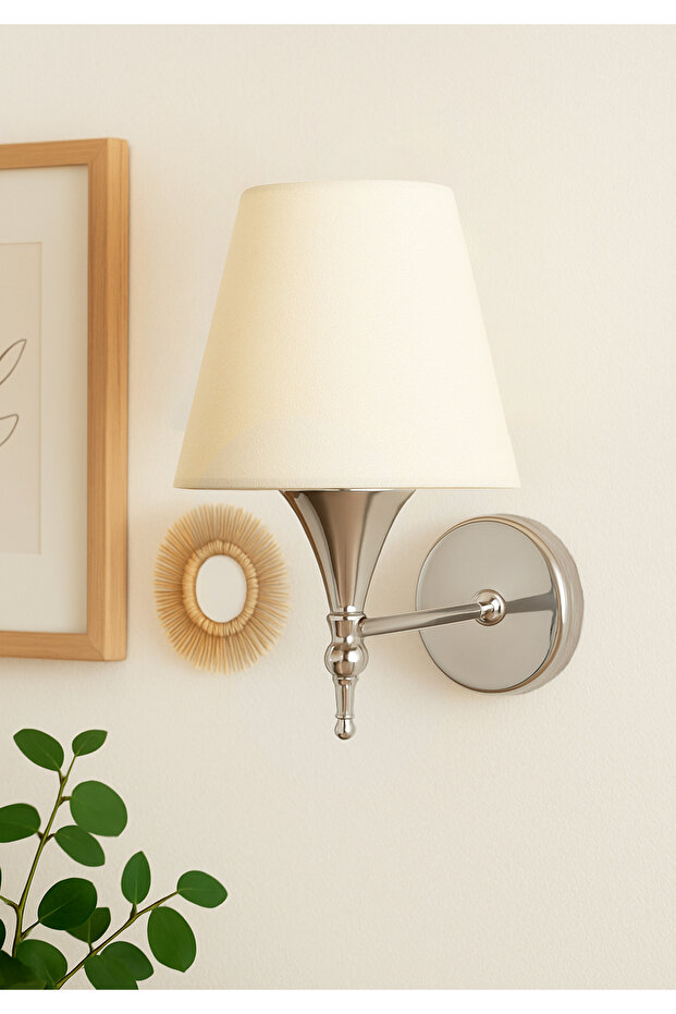 Homing Krom Renk Duvar Aplik Krem Kumaş 242082 - 1