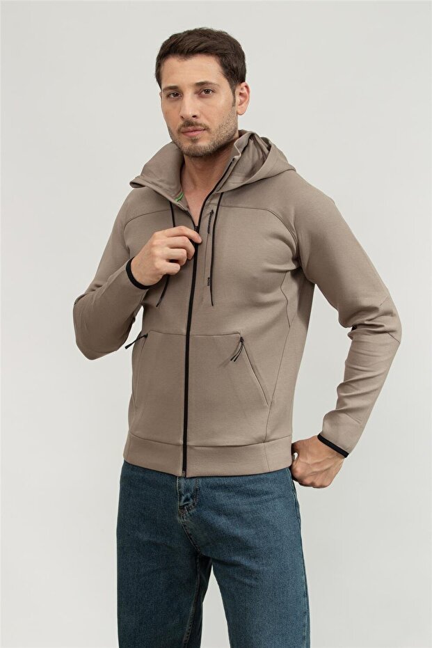 Erkek Fermuarlı Sweatshirt - 2