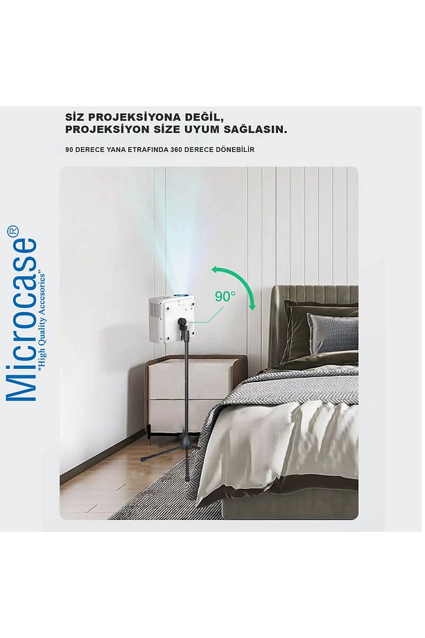 Taşınabilir Projeksiyon Cihazı Vb 1/4 Vida Girişli 2.1 mt Eğim ve Açı Ayarlamalı Tripod-AL5274 - 5