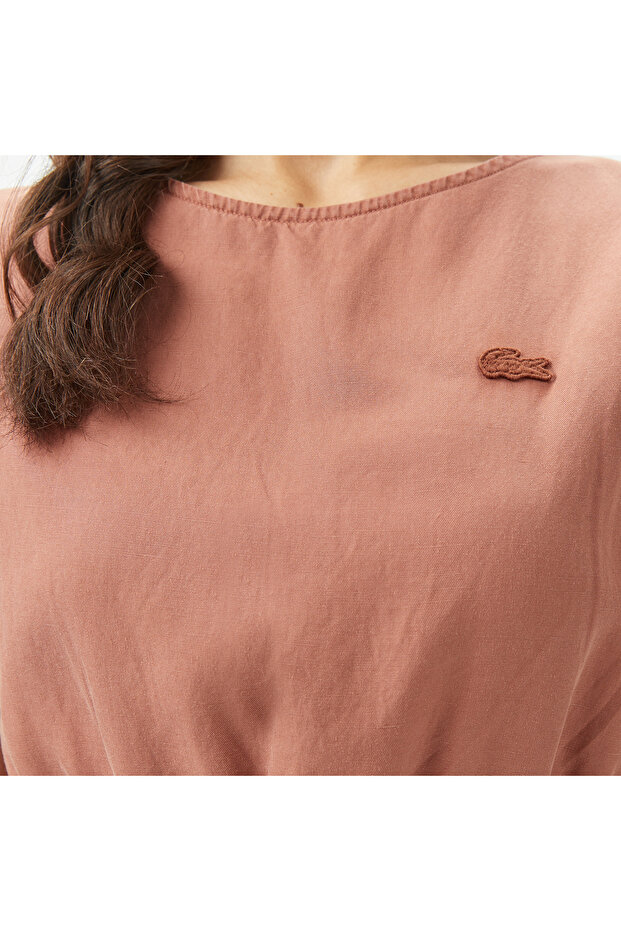 Kadın Regular Fit Kolsuz Bisiklet Yaka Kahverengi Bluz - 5