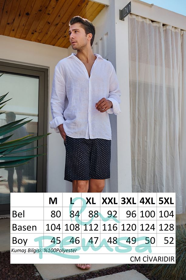 Kısa Erkek Deniz Havuz Şortu Mayo Monogram Rks-010 Siyah - 8