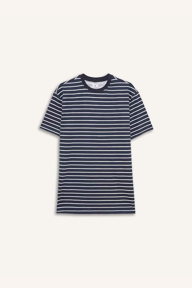Yeni Sezon Pijama Takımı Regular Fit Çizgili Kısa Kollu Üst Uzun Alt - 2