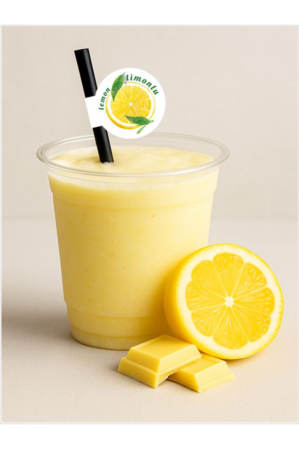 Limonlu Bayraklı Pipet 21,5 cm Siyah Pipet , 8mm Kalınlık , 20 Adet - 7