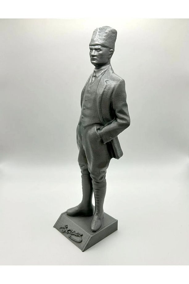 Atatürk Büstü 20 cm – 3D Baskı Heykel Biblo (İsim Yazılabilir) - 4
