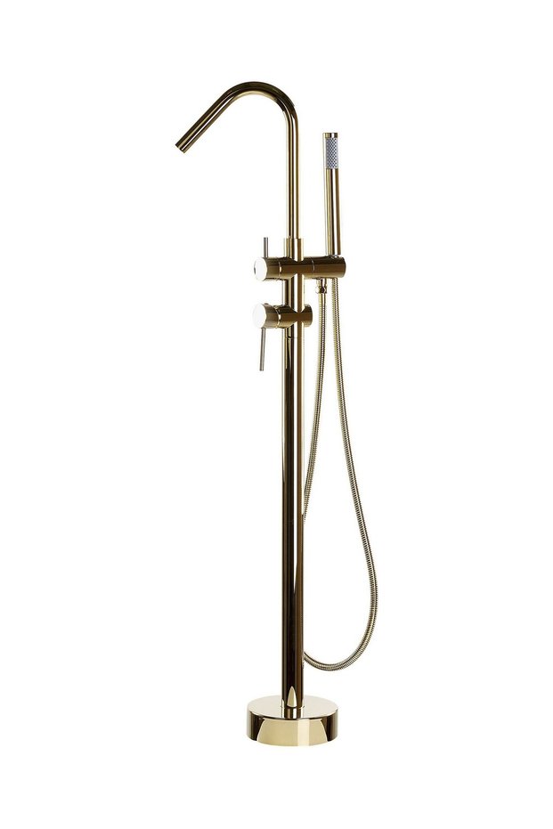 Victoria Free Standing Tub Faucet with Handheld Shower Head, Brass Body Modern Bathroom Faucet