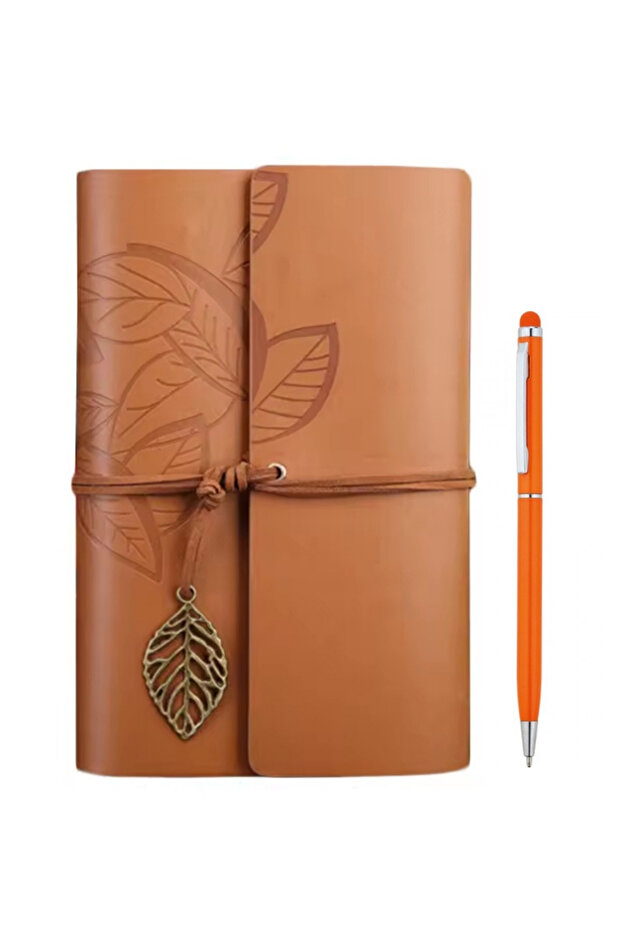 Handmade Leather Cover Notebook and Special Pen Set Vintage Nostalgic Diary, Agenda Special Day Gift