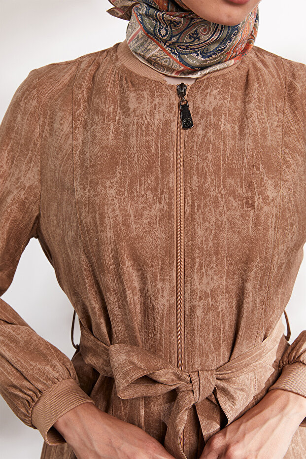 Fermuarlı Bomber Pardösü - 5