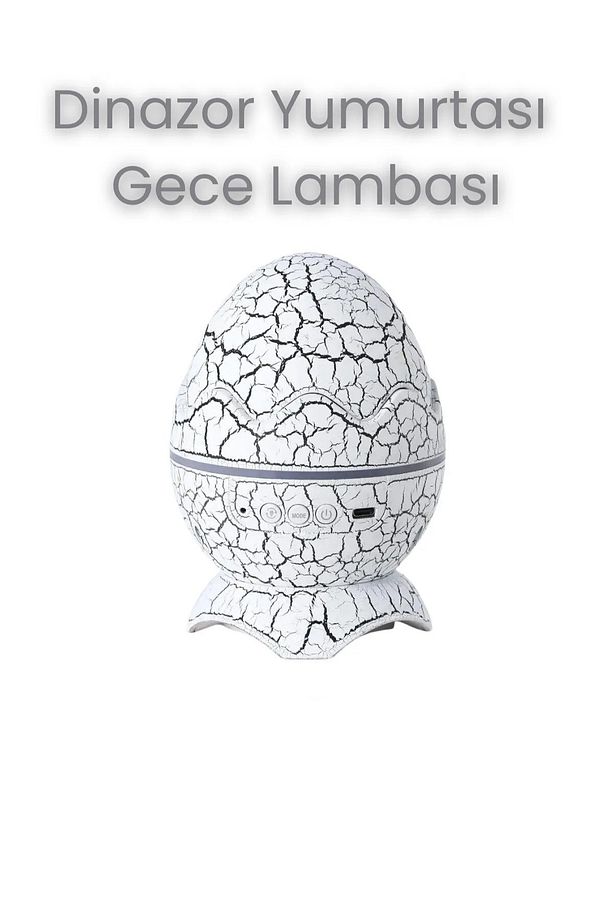 Dinazor Yumurtası Kumandalı Bluetoothlu Gece Lambası Tavan Yansıtmalı Hoparlör - 1