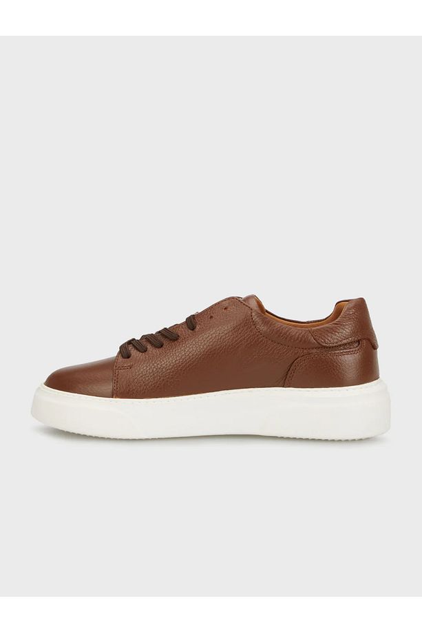 Tommy Erkek Deri Sneaker Ayakkabı Taba - 4