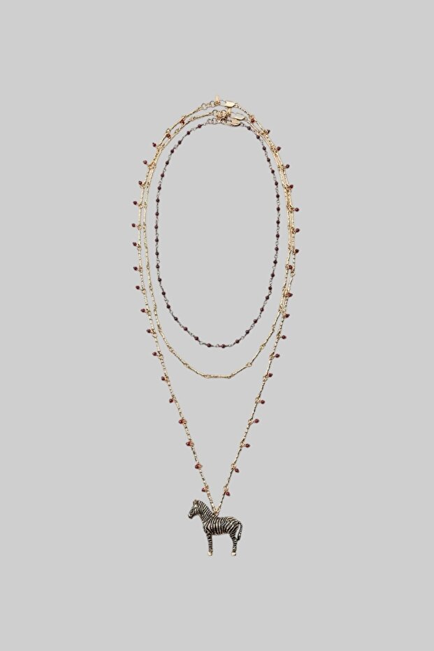 Çoklu Zebra Uçlu Kolye - 2
