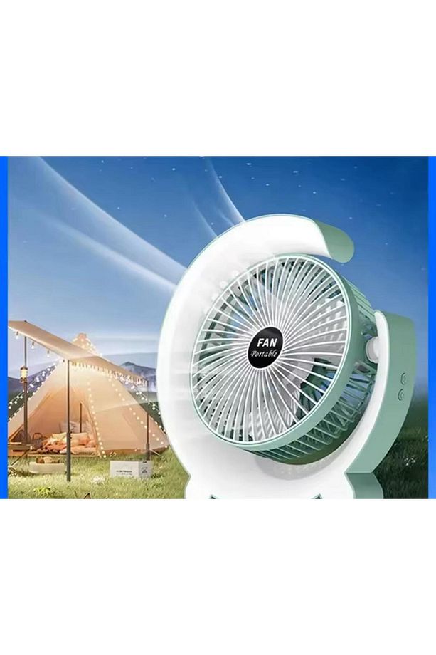USB Şarj Edilebilir Fan LED 7 Renkli Döner Başlıklı - 5