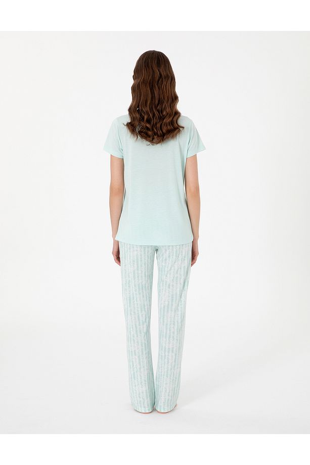 Mint Kısakollu Pijama Takımı 50318972-VR090 - 5