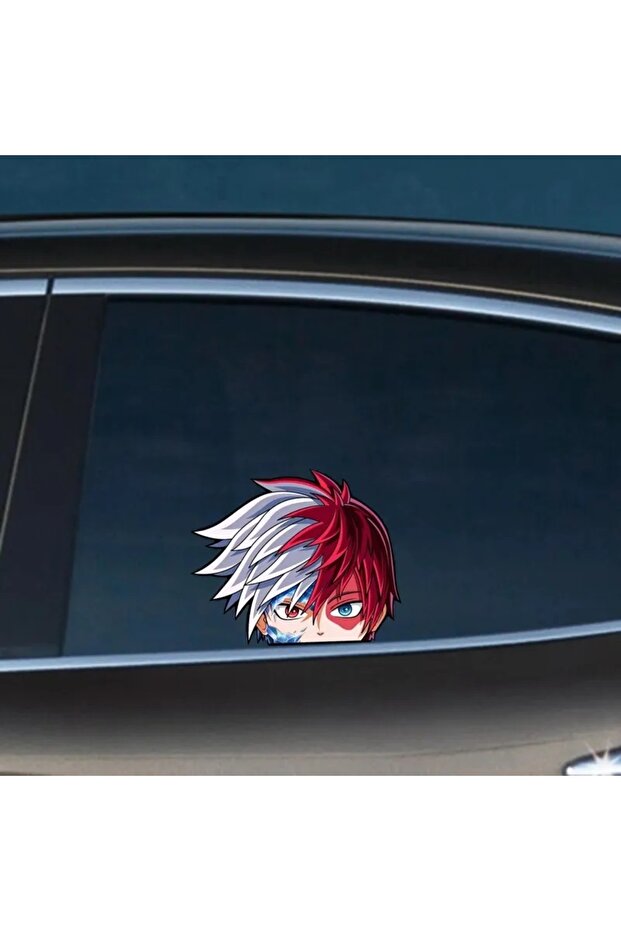 2Pcs Anime Todoroki Car, Car, Auto, Motorcycle, Helmet, Laptop, Glass Sticker 15X12 cm