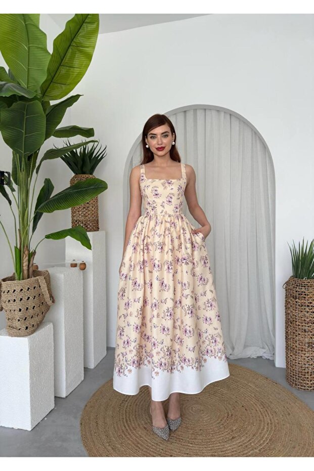 Yoa Cep Çiçek Detaylı Elbise - 6