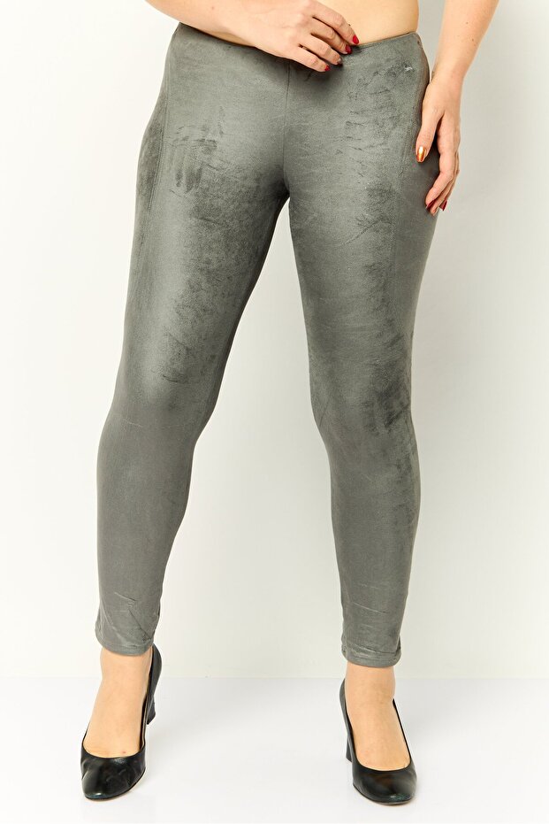 Women Velvet Pull On Legging, Grey