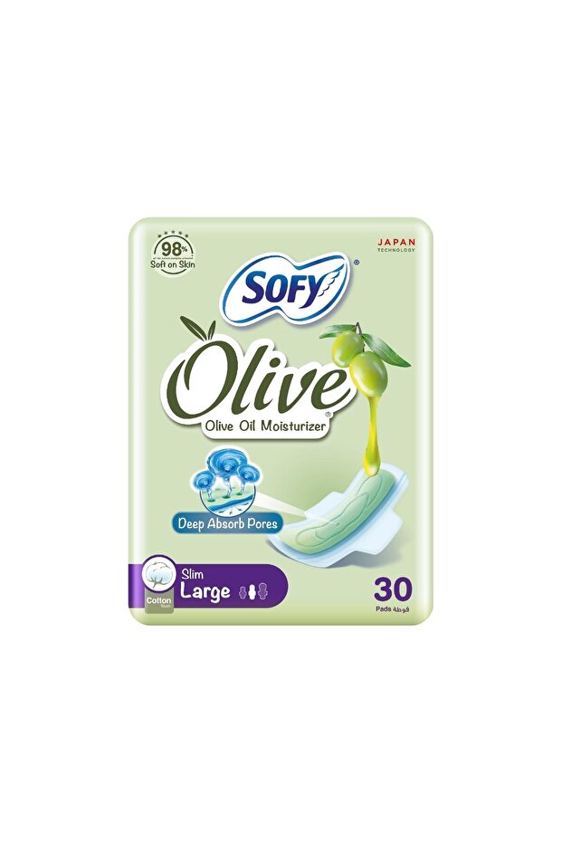 Olive Sanitary Pads Slim Large 30 pcs