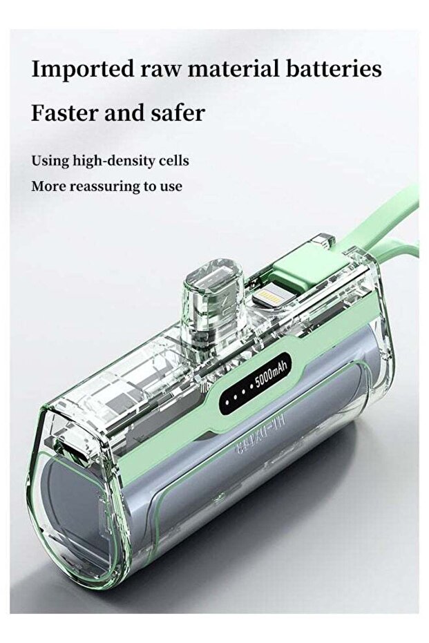 Mini Charger,High Capacity Battery for Fast Charging,2 Output Powers,With Hidden Phone Holde,Pink - 5