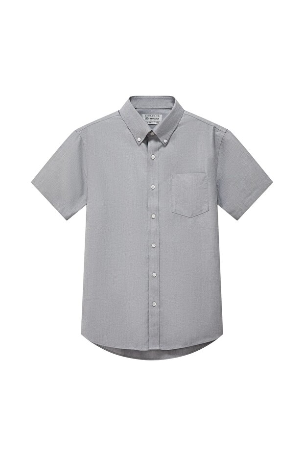 Men's Wrinkle-Free Short Sleeve Cotton Oxford Shirt