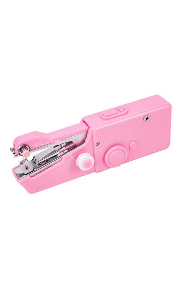 Pink Portable Mini Sewing Machine Handheld Electric Sewing Machine with Bobbin for Needlework Handwo