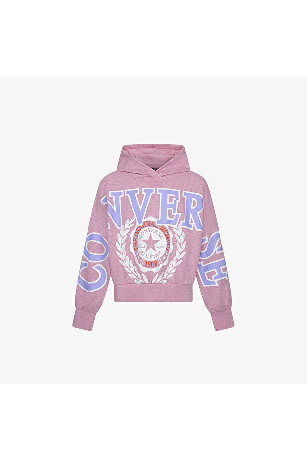 Oversized Varsity Çocuk Pembe Sweatshirt - 4