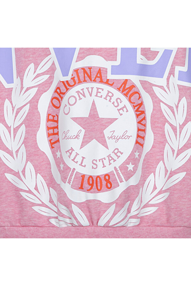 Oversized Varsity Çocuk Pembe Sweatshirt - 6