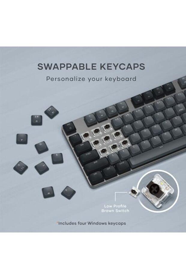 SM3 Mechanical Keyboard for Mac and Windows, 108 Keys Full Size with White LED Backlit, Wire - 8