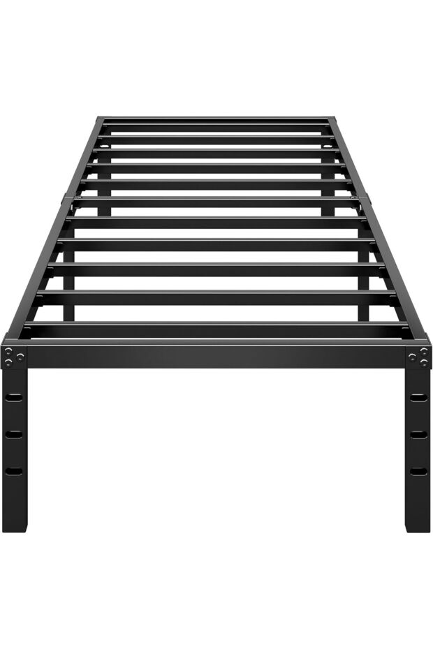 Metal Platform Bed Frame, No Box Spring Required, Single Bed, With Heavy Duty Strong Support Slats