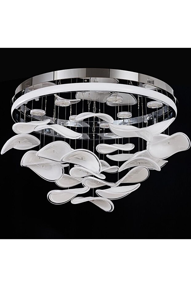 Seychelles LED Glass Chandelier|1-Light with LED(Included)|Stainless Steel Frame