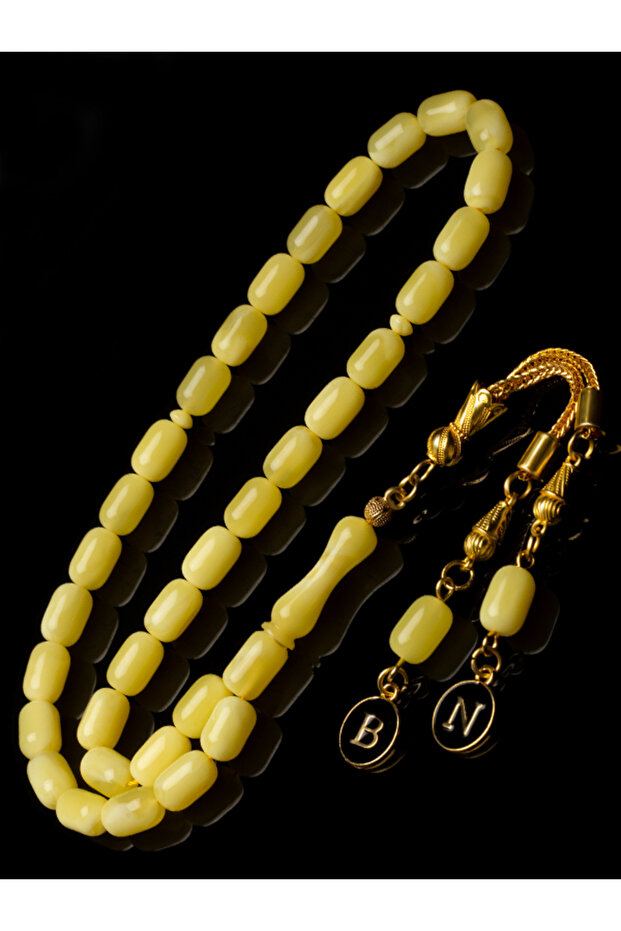 Men's Letter Tassel Beirut Drop Amber Prayer Beads