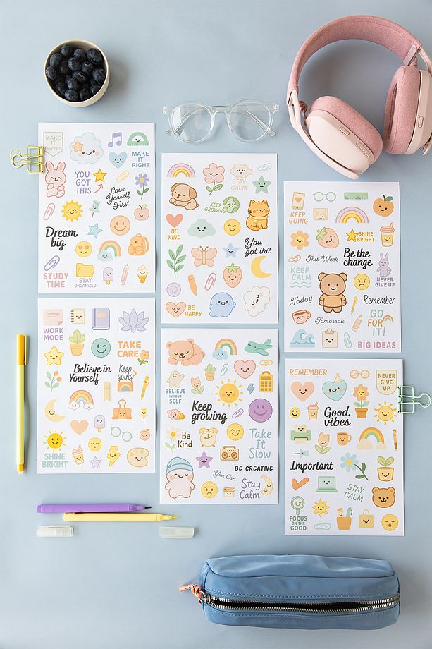 A5 Sticker Book 466 Adet 18 Yaprak Renkli Etiket Defteri - 2