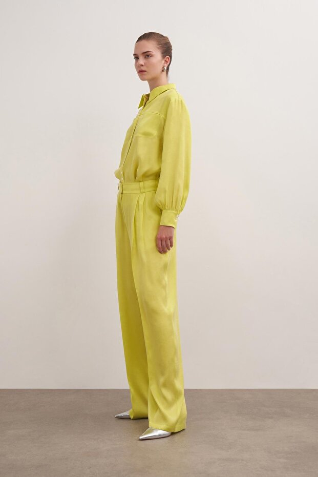 Lyocell Karışımlı Gömlek Limon - 6