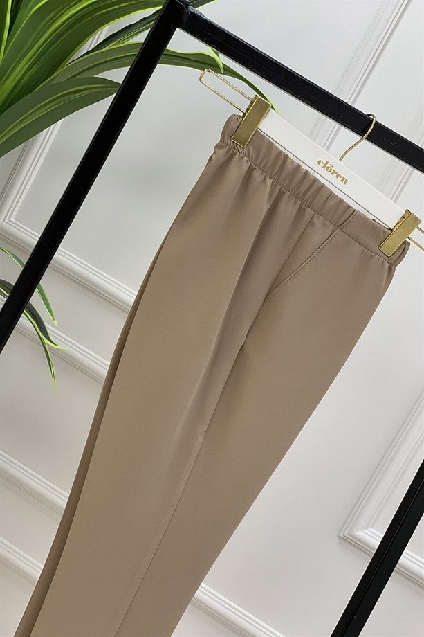 Dar Paça Model Kadın Pantolon Açık Vizon 1309 - 2