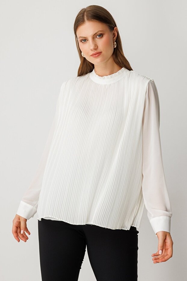 Mi Piliseli Şifon Bluz - 2