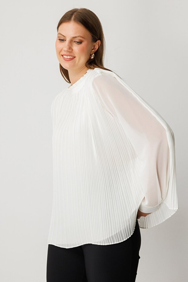 Mi Piliseli Şifon Bluz - 5