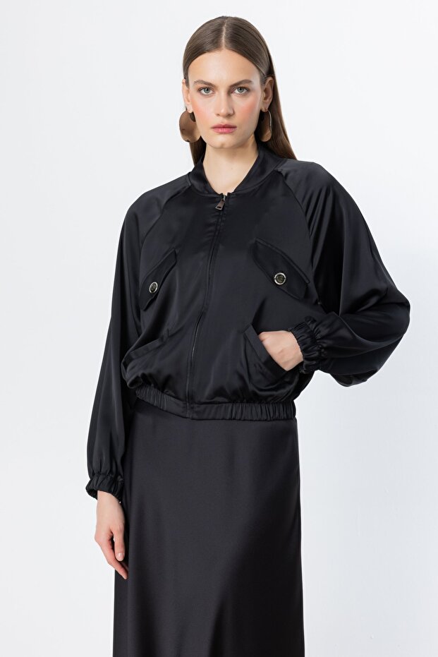 Elastic Waist Pocket Jacket - 2