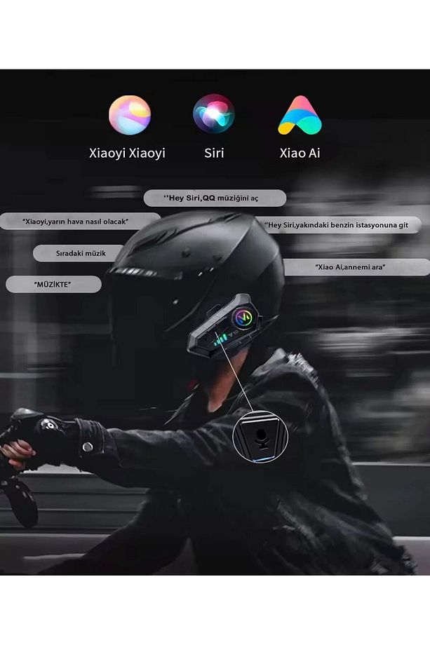 Y10 İNTERCOM KASK BLUETOOTH IŞIKLI KULAKLIK - 1