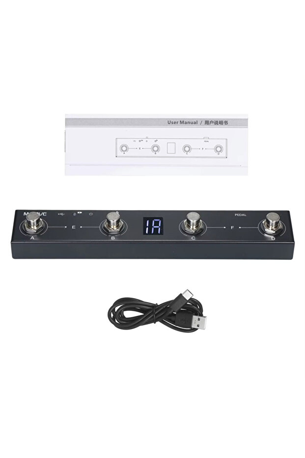 Black M-VAVE Chocolate MIDI Controller BT Rechargeable 4 Buttons MIDI Controller Pedal APP Control w