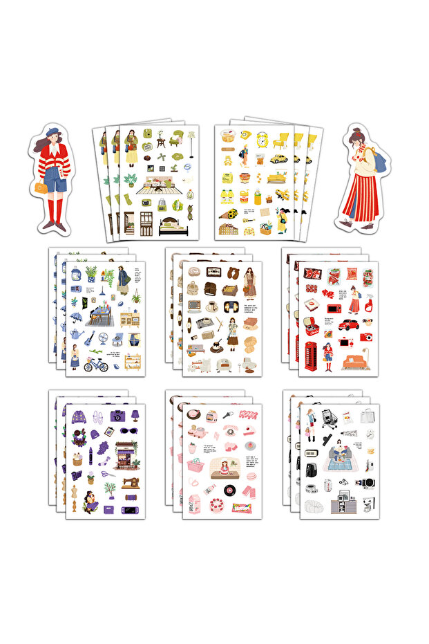 8PCS 8PCS Weekend Life DIY Stickers Healing Exquisite Hand Account Materials Phone Cases Laptop Suit