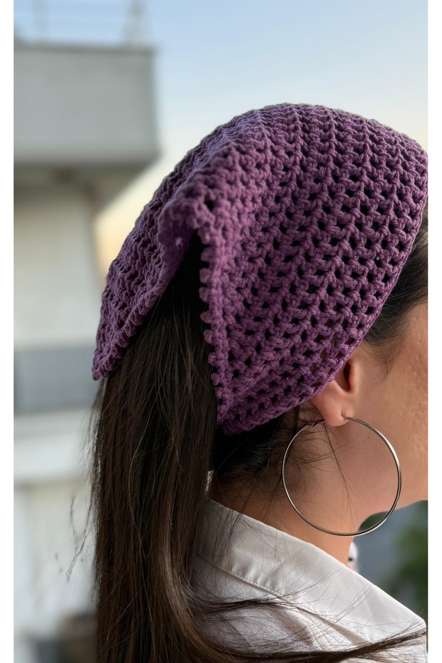 Handmade Knitted Bandana – Breathable Hair Accessory | Bohemian, Vintage & Stylish Style