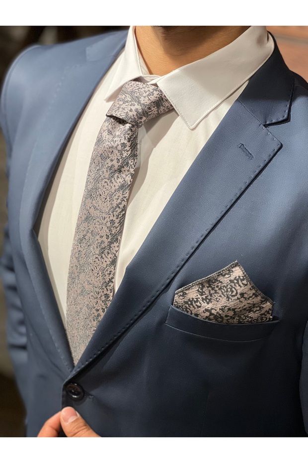 ERKEK PUDRA MENDİLLİ KRAVAT - 2