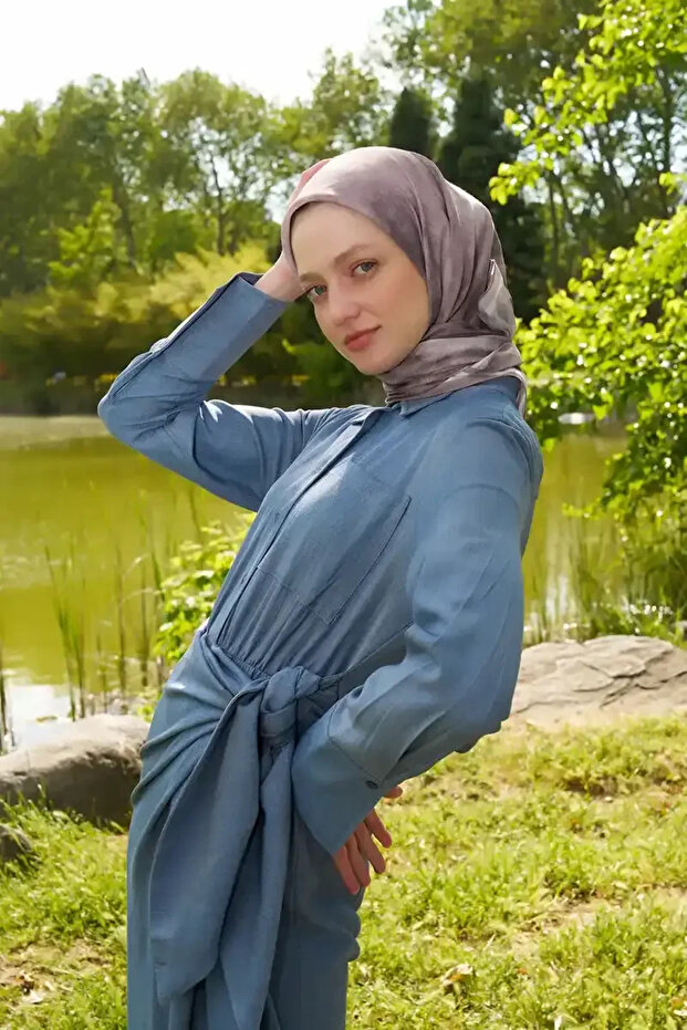 Rustic Batik Pattern Scarf - Mink - 3