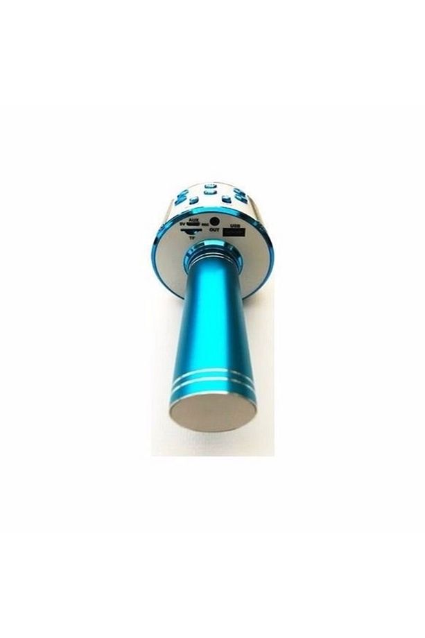 WS-858 Bluetooth Karaoke Mikrofonu- Usb/Hafıza Kart Destekli/ Haparlör- Mavi - 5