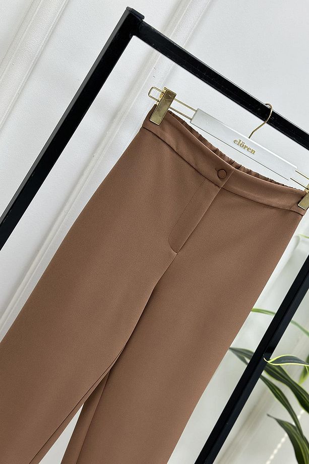 Havuç Model Kadın Pantolon Koyu Vizon 1305 - 3
