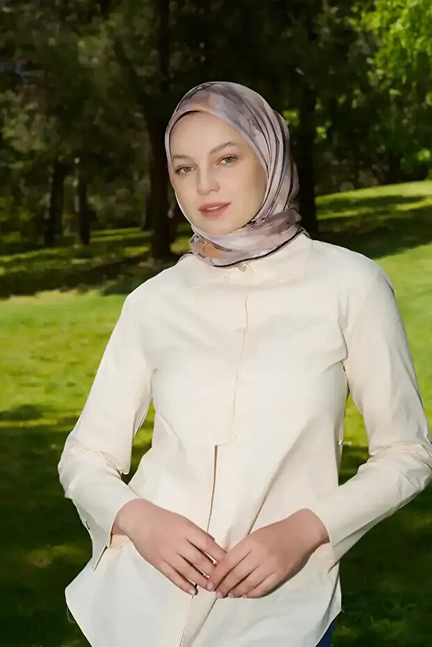 Eșarfă Rustic Rosie Pattern - Maro - 4