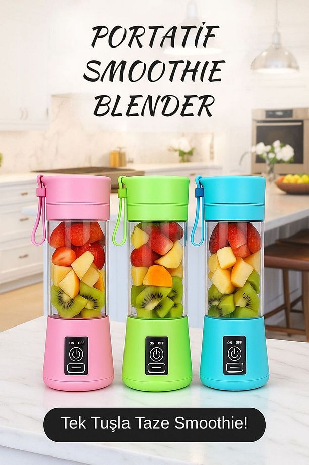 Renkli Taşınabilir Smoothie Blender – Şarjlı Mini Blender - 1
